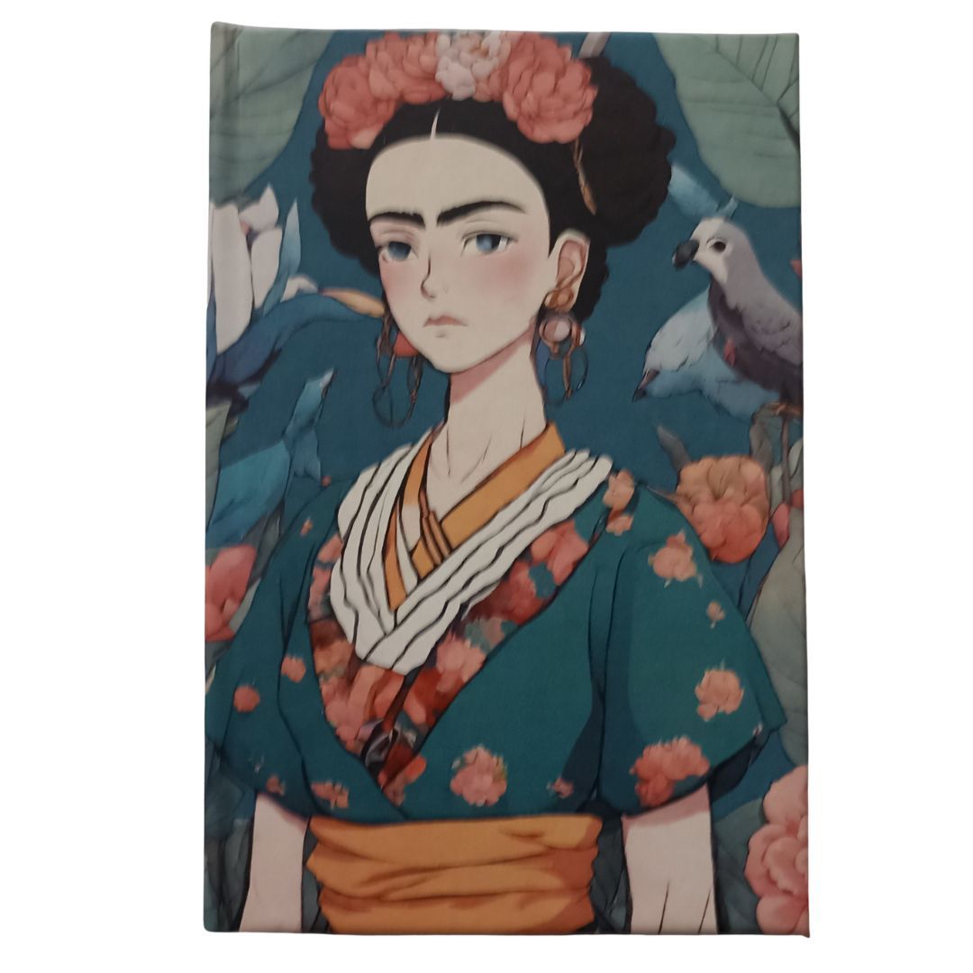 Libreta artesanal Frida Kahlo estilo anime